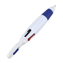 White Blue Plastic Barrel Multicolor 4 in 1 Ballpoint Pen for Students D5B7
