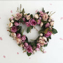 34cm Rose Flower Wreath Hanging Ornaments for Front Door Party DIY Purple