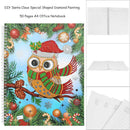 DIY Christmas Owl Special Shaped Diamond Painting 50 Pages A4 Notebook Gift