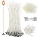 201PCS Cotton Candle Wax Wicks Making Kit Pre Waxed W/ Candles Wick Stickers