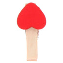 50pcs Mini Red Love Heart Wooden Clip Long Photos Peg Memo Clips Ornaments