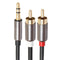 3.5mm Jack Plug AUX Male to 2 x RCA Phone CD player Computer TV Audio Cabl XFC