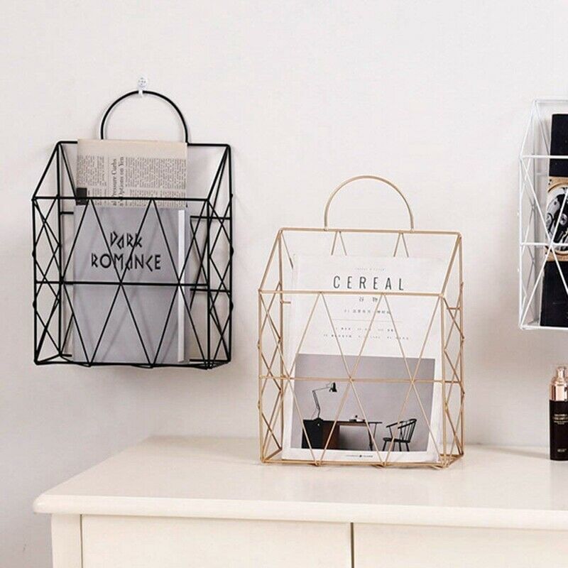 Magazine Holder Hanging Wall Mounted Newspaper Periodical Book Document Fil T6X4