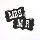 Mr. and Mrs. Photo Booth Props, 1pc Chair Signs Wedding Reception Decor 3C