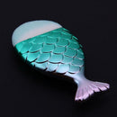 4pcs Green Mermaid Makeup Brush + 1pc Green Gradient Cosmetic Beauty Tools