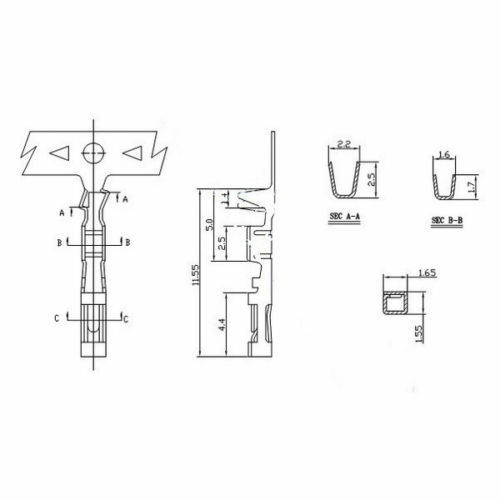 100Pcs Female Pin Connector Terminal 2.54mm Pitch Jumper Wire Cable Gn