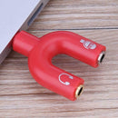 3.5mm Stereo Audio Jack Earphone Headphone 2 Way U Splitter Adapter A