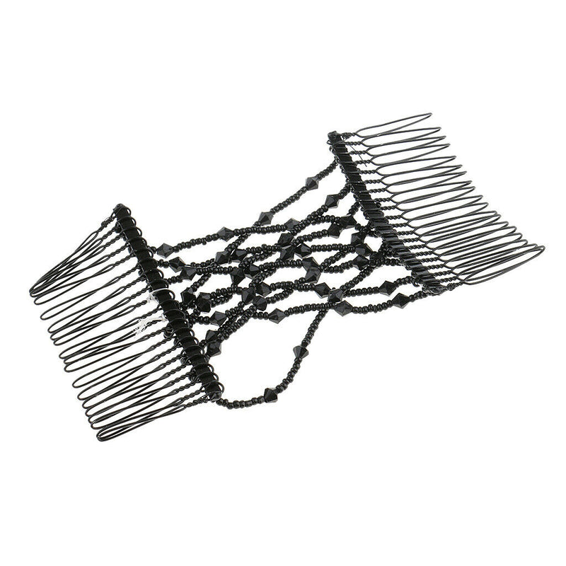 2pcs Magic Beading Stretch Hair Combs Double Clips Hair Styling Accessories for