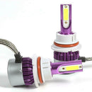1 Pair COB LED Car Headlight Bulbs 72W Headlamp Fog Light Purple (9004) A