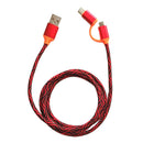 2-in-1 Nylon Type C Cable Micro 2 USB Data Sync Fast Charging Cable