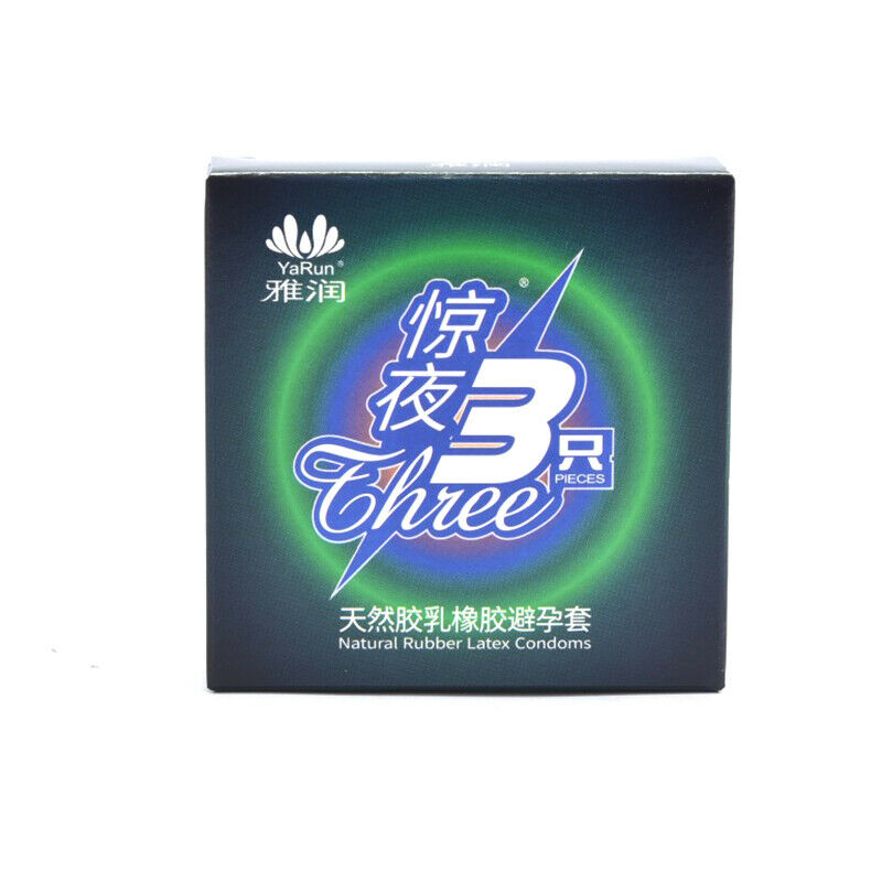 3pcs Natural Latex Smooth Lubricated Contraception Condoms For MenB Bj