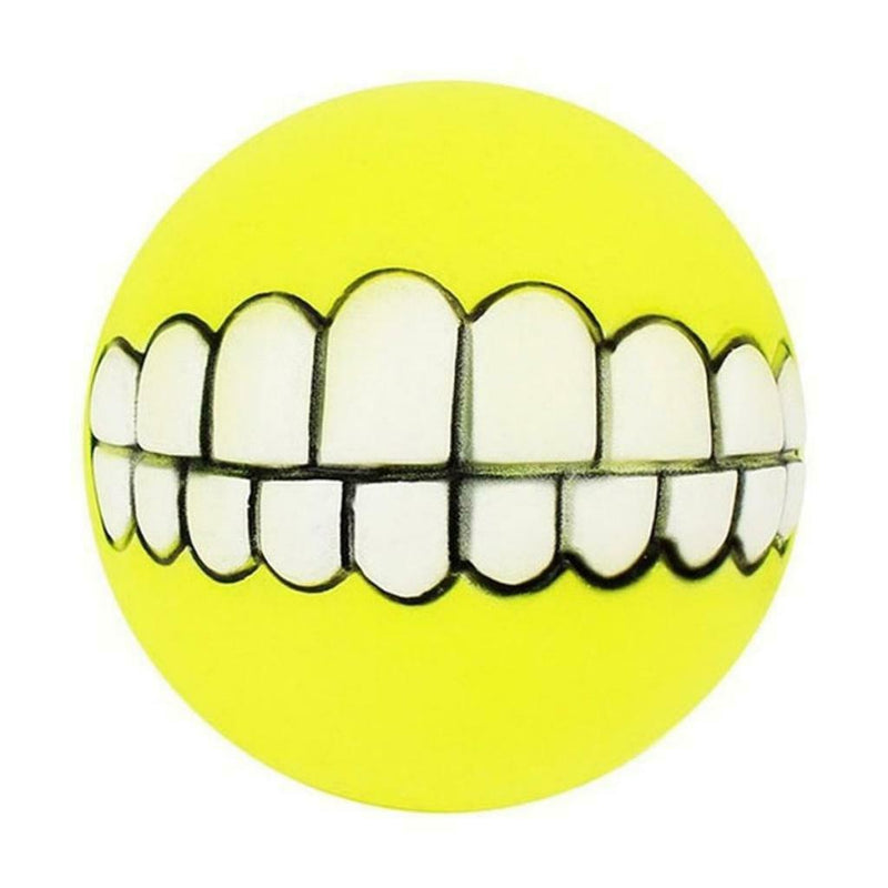 10x Dog Balls Toys - Squeaky Funny Teeth Clean Chewing Balls Toys Pet Supplies