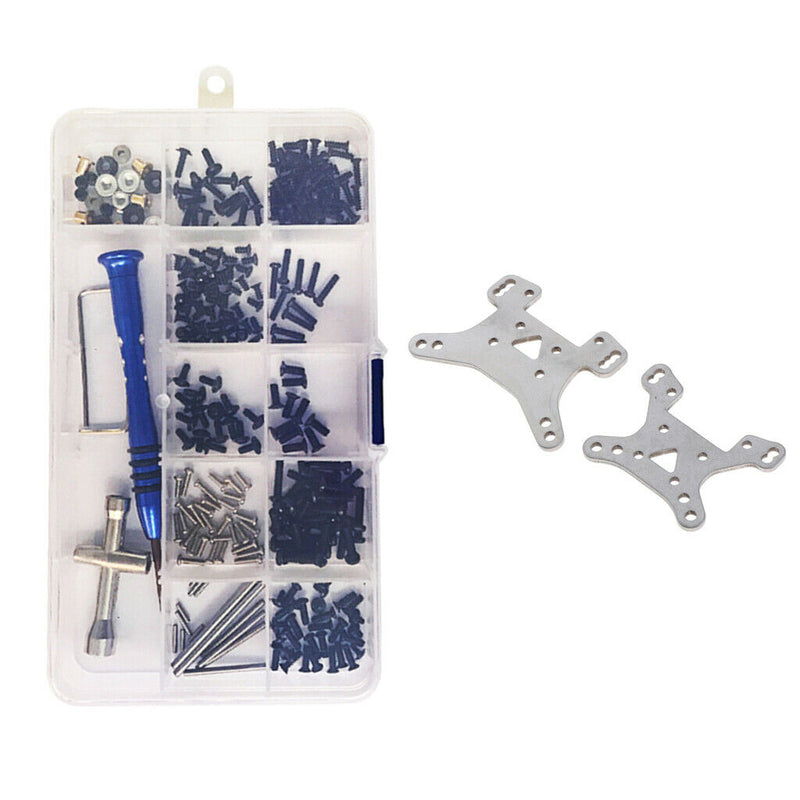 RC Crawler Car Screws & Nuts + Front Rear Shock Holder for WLtoys 144001 Parts
