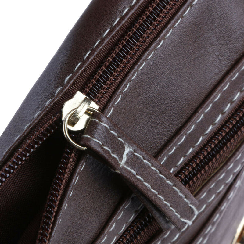 Fashion Women Shoulder Bag Satchel Crossbody Bags Sling Handbag (Dark Brown