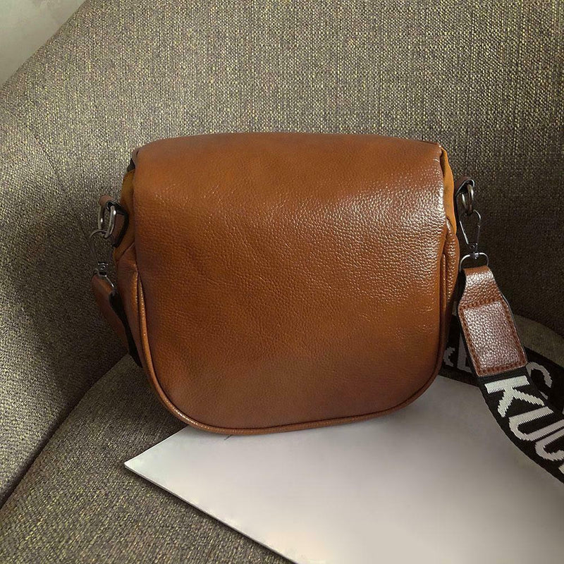 Fashion Crossbody Bag Women PU Leather Shoulder Saddle Bags (Light Brown)