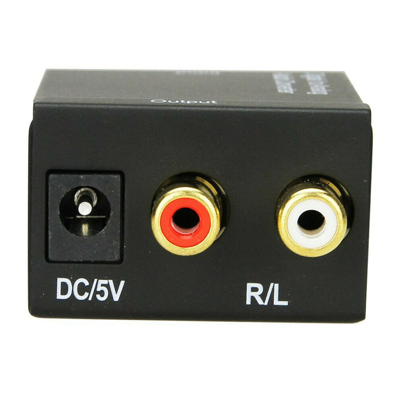 Digital Optical Coaxial Toslink to Analog RCA L/R Audio Converter Adapter --