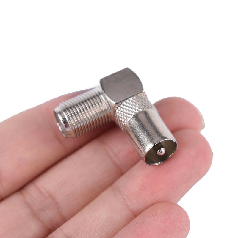 2pcs 90 Degree Right Angled TV Aerial Cable Connector RF Coaxial F Socket OZ OZ