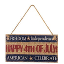 Wooden Independence Day Hanging Board Rectangle Craft Home DIY Decor Gift