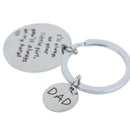 Fathers Day Keychain You Will Always Be My Hero Stainless Steel Gift