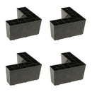 Plastic Corner Sofa Leg Furniture Replacement Parts Cupboard Plinth 4Pcs BLK,
