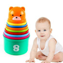 9PCS Early Education Baby Figures Toys Folding Stack Educational Cup Tower Z0U3