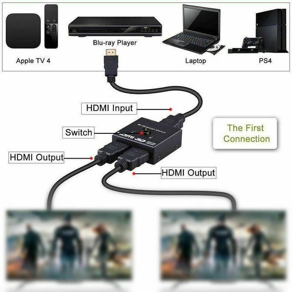 HDMI 2.0 HDTV Cable Switch Switcher Splitter Bi-Direction Hub HDCP 2x1 1x2 New