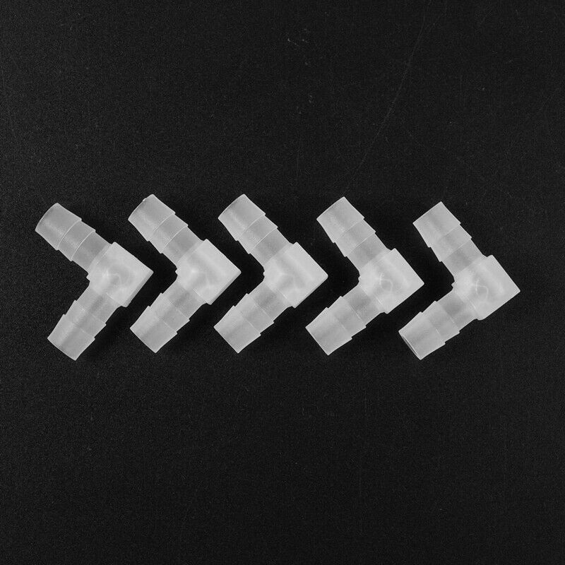 Plastic Aquarium Tubing Pipe Air L-Joint Airline Connector 5Pcs Clear A5M6