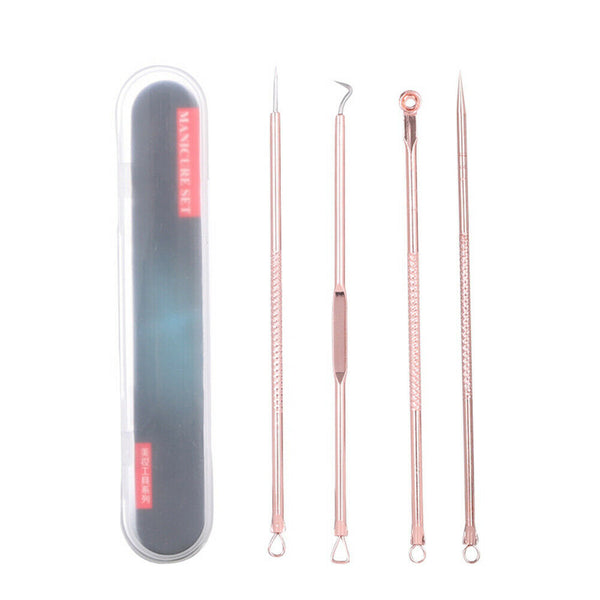 4pcs/set Stainless Steel Pimple Blemish Extractor Acne Removal Needles (4)