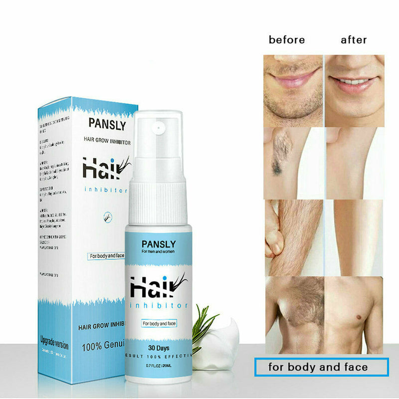 100% Natural Permanent Hair Removal Spray Stop Hair Growth Inhibitor Remover--