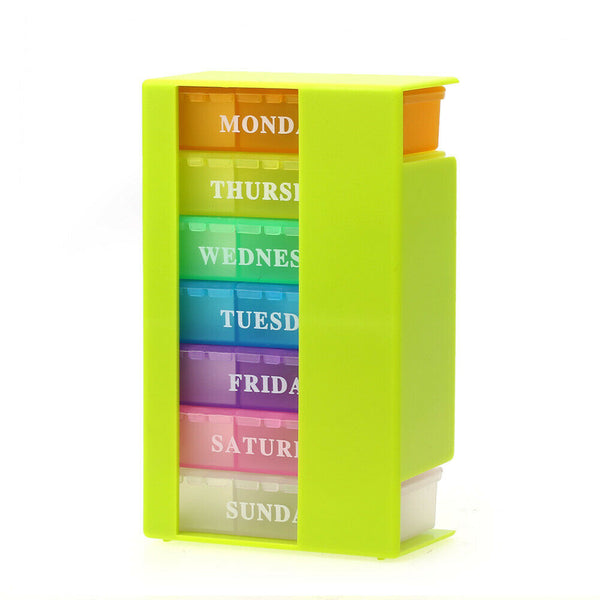 Weekly 7 Days Colorful Pill Box Medicine Storage Organizer Holder Kit A#S