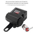 ZH-614A1 Motorcycle USB Charger Cigarette Lighter Socket w/Switch Voltmeter