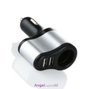 12V Dual USB Power Car Charger Cigarette Lighter Socket Splitter Adapter Outlet