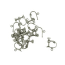 70pcs Retro Brass Clip On Screw Back Earring Open Loop & Ball No Piercing