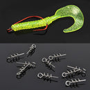 100X Soft Lure Baits Hook Pins Spring Fixed Lock Fishing Screw Needles Soft W JR