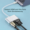 USB C to HDMI + VGA,USB Type C (Thunderbolt 3 Compatible) to HDMI 4K+VGA Ad