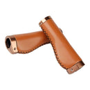 1 Pair PU Leather Bicycle Handlebar Grips Scooter Handlebar Overgrip Brown