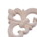 6*6*0.5cm Rubber Wood Carved Corner Onlay Applique Door Unpainted M9F6
