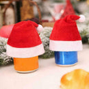 16x13cm Christmas Caps Mini Wine Bottle Santa Hat Dinner Party Decor I0D6