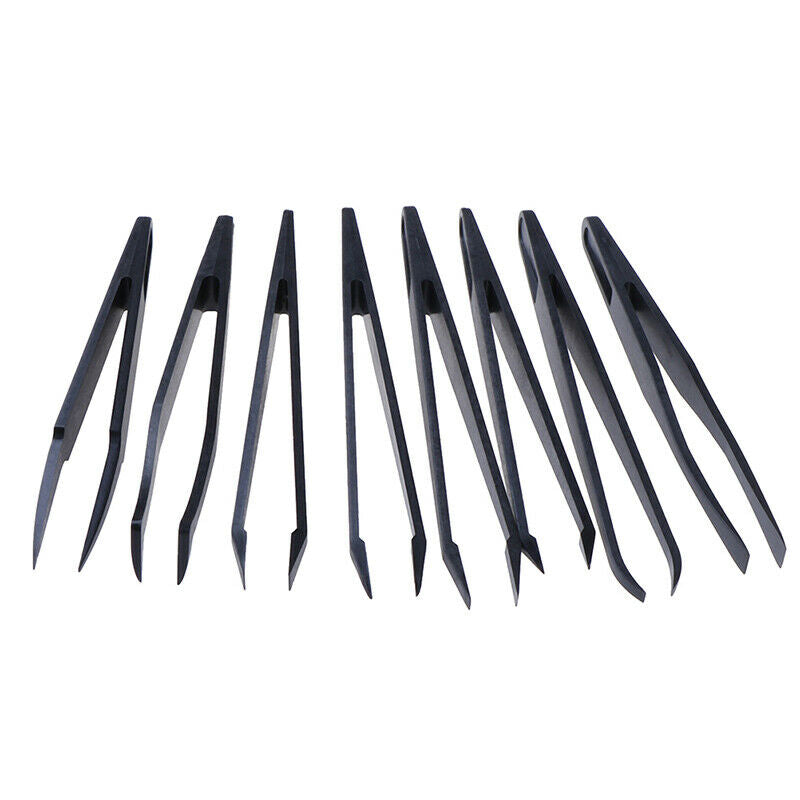 8pc Anti-StaticElectronic Hand Tool Set Tweezers Plastic Tweezer Kit ESD Forc Gw
