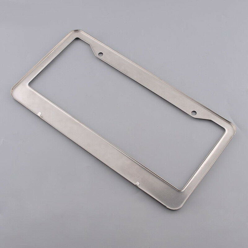 Stainless Steel Metal Noble Luxury Bling Crystal Number License Plate Frame J6C4