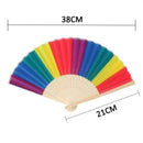 7-inch Bamboo Rainbow fan Folding Summer Accessory For Dance Decoration Wed