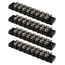 4 Pcs 8 Positions Dual Row 30A Screw Terminal Strip Blocks Barrier Strip (Black)