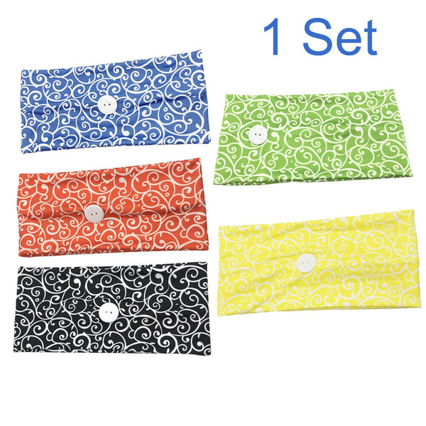 5pcs/set Moisture Wicking Outdoor Sports Soft Wide Women Headbands Hair Bands
