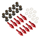 10 x Universal Windscreen Windshield Spike Bolts M5 Screw Well Nuts Red