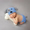 Cute Baby Hat Pants & Bone Set Crochet Knit Dog Costume Photo Photography Prop