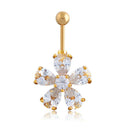 zircon Navel Barbell Body Flower Belly Button Ring Body Jewelry