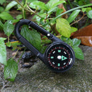 Double-sided Carabiner Compass Outdoor Survival Hook Compasses Thermometer