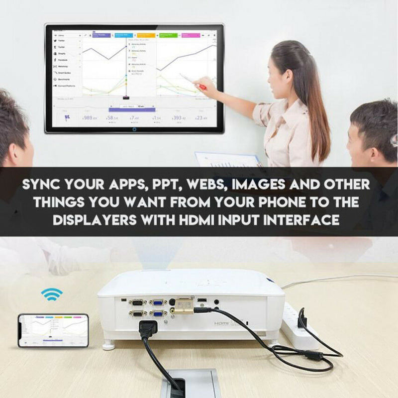 WiFi Display Receiver HD 1080P DLNA Airplay Miracast TV Dongle HDMI with cable