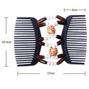 Magic Wood Beads Double Clip Hair Slide Combs Women's Hair Jewelry Accessory