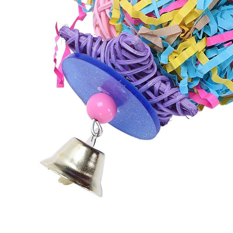 1X(Bird Parrot Toys Play Set For Bird Cage, Colorful Chewing Hanging Swing
